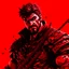 Placeholder: Berserk, Guts as Venom Snake, red background