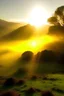 Placeholder: Hobbit Landschaft hell Nebel Sonne