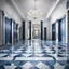 Placeholder: luxury hall ,tiled blue and gray large floor,