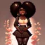 Placeholder: black cute chubby girl art fullbody