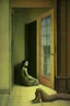 Placeholder: a chimera in a liminal room depicted by balthus