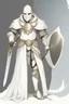 Placeholder: Knight wearing white robe armor and white cape with white mask, sword, and shield