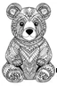 Placeholder: outline art for cute BEAR coloring pages with white background Sketch style, full body, only use outline, Mandala style, clean line art, white 'background, no shadows, and clear and well outlined