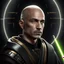 Placeholder: star wars bald male corellian jedi pilot wearing gunmetal grey and black old republic armored robes with gold trim inside the jedi temple holding a lightsaber with viridian green blade in left hand, centered head and shoulders portrait, hyperdetailed, dynamic lighting, hyperdetailed background, 8k resolution, volumetric lighting, light skin, fully symmetric details