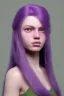 Placeholder: long purple haired human girl with bright green eyes