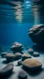 Placeholder: Подводные Скалы. Показать спокойную гладь воды, под которой едва угадываются острые скалы.