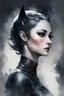 Placeholder: watercolor black style, mystical, transparent, ghost catwoman ,Trending on Artstation, {creative commons}, fanart, AIart, {Woolitize}, by Charlie Bowater, Illustration, Color Grading, Filmic, Nikon D750, Brenizer Method, Side-View, Perspective, Depth of Field, Field of View, F/2.8, Lens Flare, Tonal Colors, 8K, Full-HD, ProPhoto RGB, Perfectionism, Rim Lighting, Natural Lighting, Soft Lighting, Accent Lighting, Diffraction Grading, With Imperfections, insan