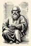 Placeholder: sketch black and white old greek philosopher school learning with socrates