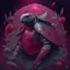 Placeholder: spatial turtle samurai iridescent, blood, futuristic, guts, wildflower, cosmic, intricate, darkred tones,sidhe, ominous, nature, plants,