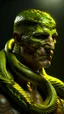 Placeholder: Snake man, green-yellow shades, high detail, high resolution, 8K