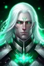 Placeholder: Galactic beautiful man knight of sky deep green eyed long White haired