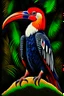 Placeholder: hornbill bird full body, digital art, photo, illustration, digital painting,oil painting, smooth, sharp focus, highly detailed, real bird, Bucerotidae