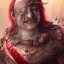 Placeholder: Insanely detailed photograph of an “portrait of a Giant Downsyndrome D&D barbarian wearing a red loincloth ”, smiling clear face and hyperdetailed painting by Ismail Inceoglu Huang Guangjian and Dan Witz CGSociety ZBrush Central fantasy art album cover art,8K, hdr, epic, mysterious, ominous, hands focused on a glowing D20, jewelry, motivated