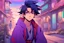 Placeholder: Anime style of a young hero , vibrant hues of twilight , energetic Shonen narratives and classic anime charm, purples and indigos color palette, inspired by Niji styles, art style influenced by japanese artists