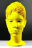 Placeholder: Yellow rubber face with rubber effect in all face with black sponge rubber effect hair