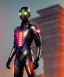 Placeholder: cyber ninja, black metal armor, futuristic suit, imperious, 8k resolution, overwatch, genji, color, vibrant, visor, sword