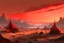 Placeholder: painting, landscape, artistic, illustration, artstation, black desert, pale red sky, large camp, vereshagin style