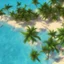 Placeholder: 9. Generate an image of a sun-soaked beach with palm trees and crystal-clear water