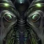 Placeholder: biomorphic alien with lighting, colours, 3D, foto-realistic,TG, 8k, art by HR Giger.