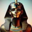 Placeholder: The egyptian god Ra, head of a falcon, superhero pose, desert background, epic, powerful, concept art style