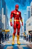 Placeholder: the Flash with gold boots, oil on canvas, by Alex Ross