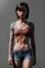 Placeholder: Ultra Realistic image, 25 years old brunette woman, Madrid, portrait, small stature, small chest, yakuza body tattoo, vibrant color, highly detailed, art stations, concept art, smooth, unreal engine 5, god rays, ray tracing, RTX, lumen lighting, ultra detail, volumetric lighting.