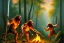 Placeholder: neanderthal holding a club, cave, bear, campfire, stone age, Impressionism, canvas, masterpiece, award-winning, mellow, dawn,