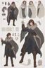 Placeholder: A dnd character sheet. A woman dressed for the cold north dressed in dark furs, with brown hair