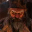 Placeholder: dnd, fantasy, watercolour, stylistic, portrait, illustration, dull colours, male, dwarf, face, open eyes