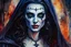 Placeholder: oil with watercolor underpainting of a dark medieval female vampire sorceress , with highly detailed facial features ,in the style Ann Chernow, with a fine art aesthetic, highly detailed , realistic , 4k UHD cinegraphic quality