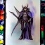 Placeholder: dnd, fantasy, watercolour, portrait, ilustration, elf, dark lord, armour, satanic