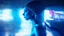 Placeholder: Deconstructivist architecture forming an abstract female figure, reflective metal panels, holographic advertisements projected onto cold surfaces, dramatic play of light and shadow, impossible perspective, techno-minimalist style