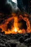 Placeholder: fire explosion in side a cave