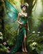 Placeholder: Full body Gorgeous Digital Photography Realistic full dress steampunk classic pixie flowers with a resemblance to Beautiful girl Tinkerbell, beauty sharp contrast colors,jungles background,digital skin