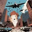 Placeholder: escenario de explociones en las calles e nueva york, con aviones caza volando en el cielo, con la perspectiva de abajo hacia arriba y dibujo estilo marvel comics