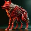 Placeholder: Wolf humanoide,mitad hombre mitad Wolf, calidad ultra, hiperdetallado, intrincado, maximalista, colores plateado y rojo, 8k 3D