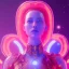 Placeholder: A portrait of a crystalised blue pink extraterrestrial, gold, sunny background, atmospheric, realistic, unreal engine, 8k. Cinematic lighting, octane render.