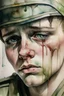 Placeholder: Watercolored crying soldier