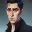 Placeholder: Portrait of a 30 year old warlock like Colin Farrel, Sherlock Holmes and Mary Poppins