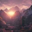 Placeholder: highly detailed mountain landscape, sunset, illustration, cinematic lighting, 4k, 8k, octane render, digital concept art, pinterest, extremely detailed, ambient lighting.