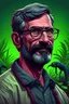 Placeholder: A digital art portrait of a biologist man.