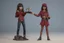 Placeholder: Girl 3d character with creative trophy with his hand like winner stand on stage.