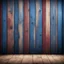 Placeholder: Hyper Realistic navy-blue & maroon multicolor grungy rustic wooden plank wall texture in an empty room with window vignette effect