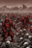 Placeholder: a red battle field with dead orcs