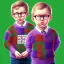 Placeholder: peter billingsley chubby kid with glasses, purple soap bar, argyle sweater