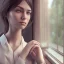 Placeholder: female student studying by the window, anime style,perfect face, cool face, ultra detail, unreal engine 5, cinema4d, sun light, studio lighting --ar 1:1 --v 4