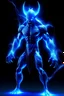 Placeholder: demon made of blue lightning full body