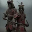 Placeholder: samurai in the blood walking into the flame of war, cinematic, HDR, highly detailed, mask cover whole face and hood, scull mask, ProPhoto RGB, Half rear Lighting, nsane details, intricate details, 32k, Super-Resolution, DOF, Color Grading, Depth of Field, ghost, messenger of death, non photorealistic rendering