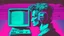 Placeholder: synth-wave, man with monitor as head, iconic:1.8),