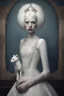 Placeholder: lady with ermine-head, albino, bizarre, surreal, darkmood by natalie shau